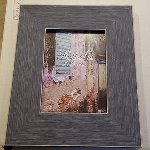 Rustic denim look picture frame.